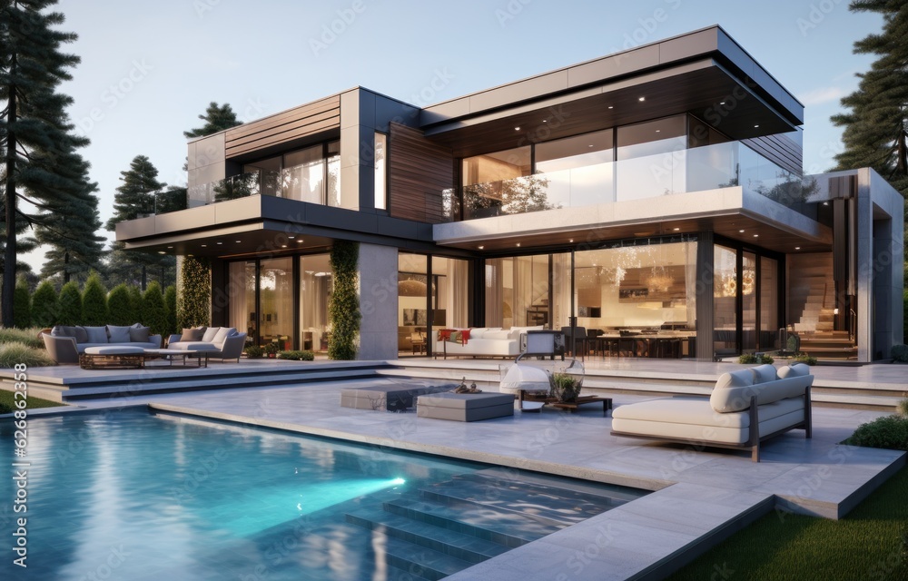 Modern house with pool