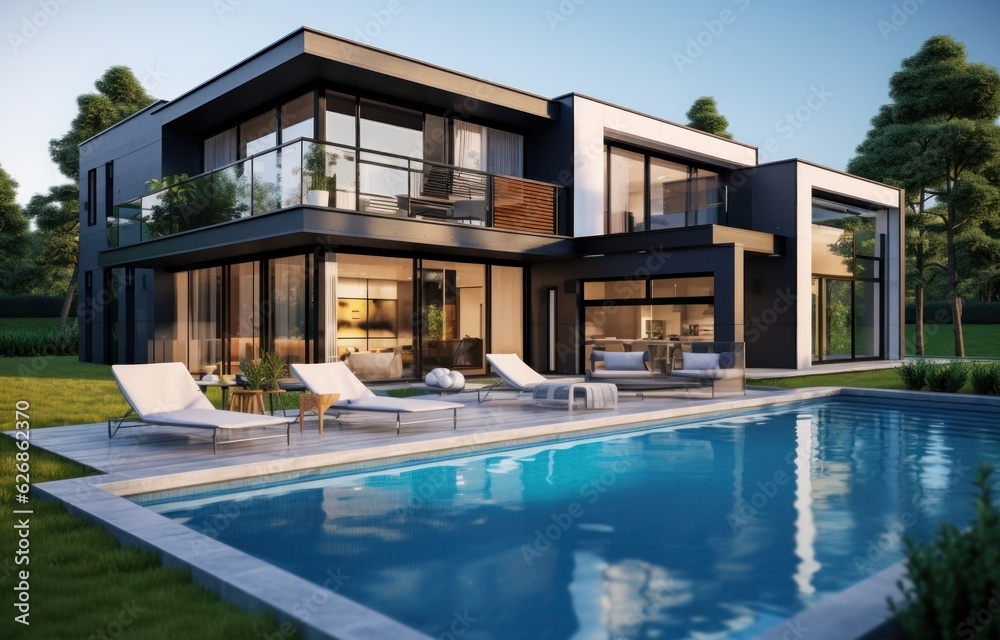 Modern house with pool