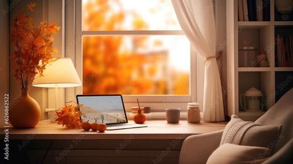 Autumn cozy home background