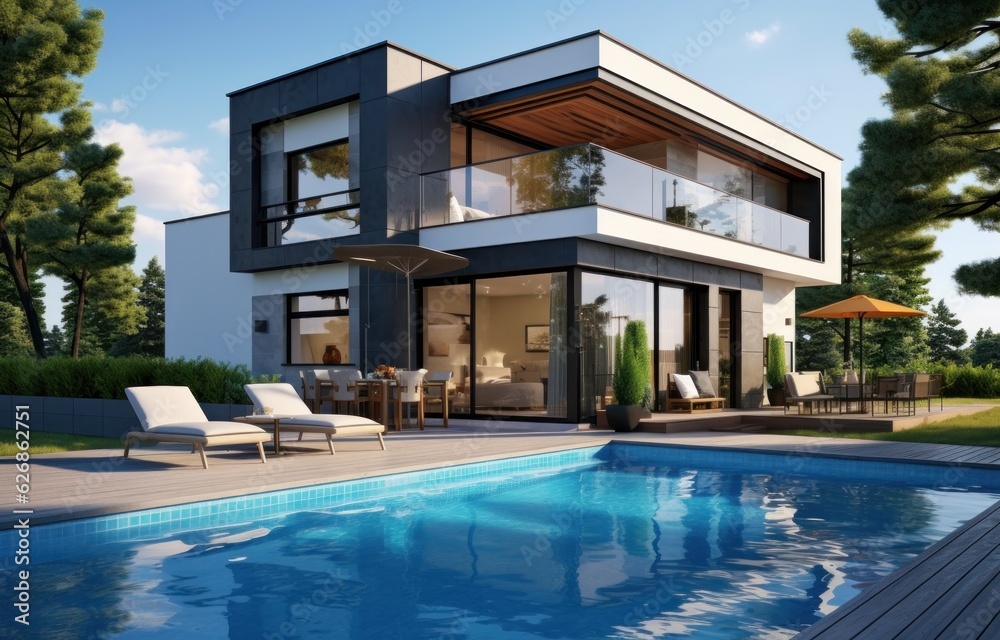 Modern house with pool