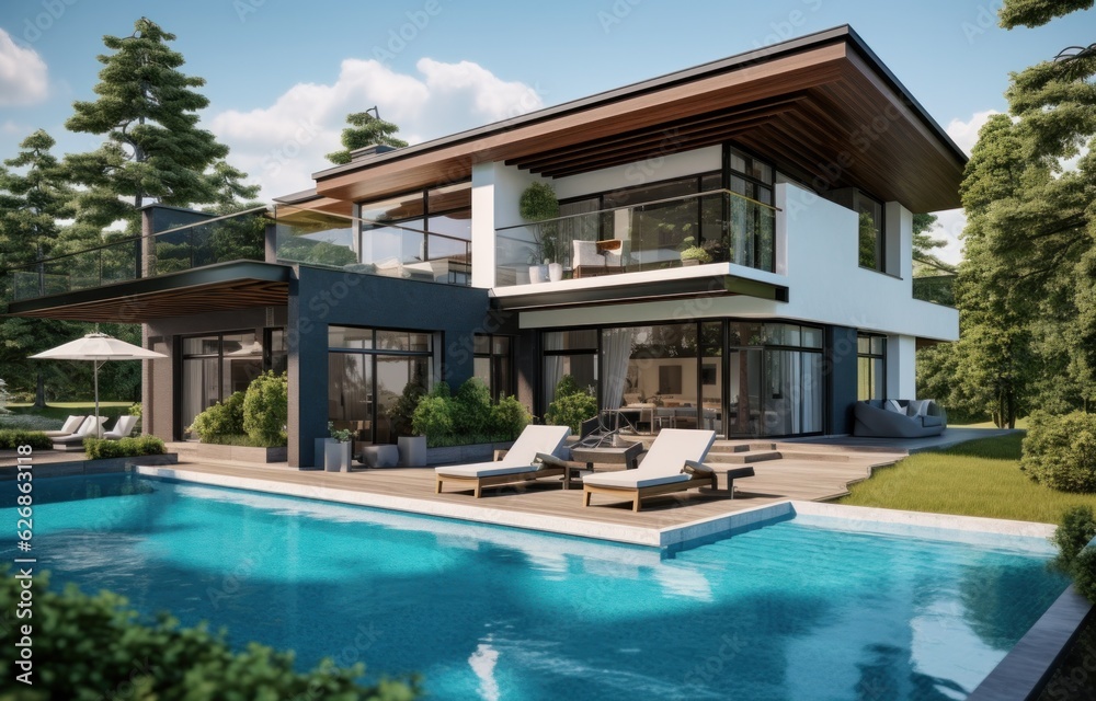 Modern house with pool