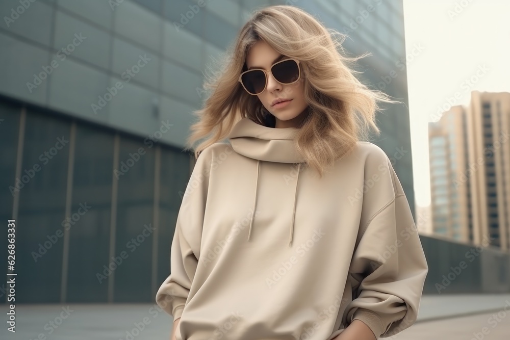 Beige minimalist fashion girl