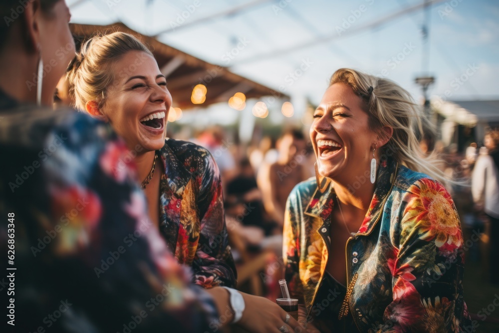 People on concert at a music festival