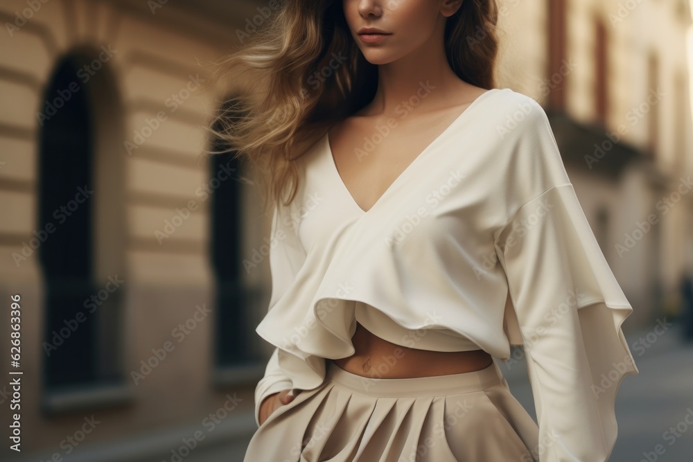 Beige minimalist fashion girl