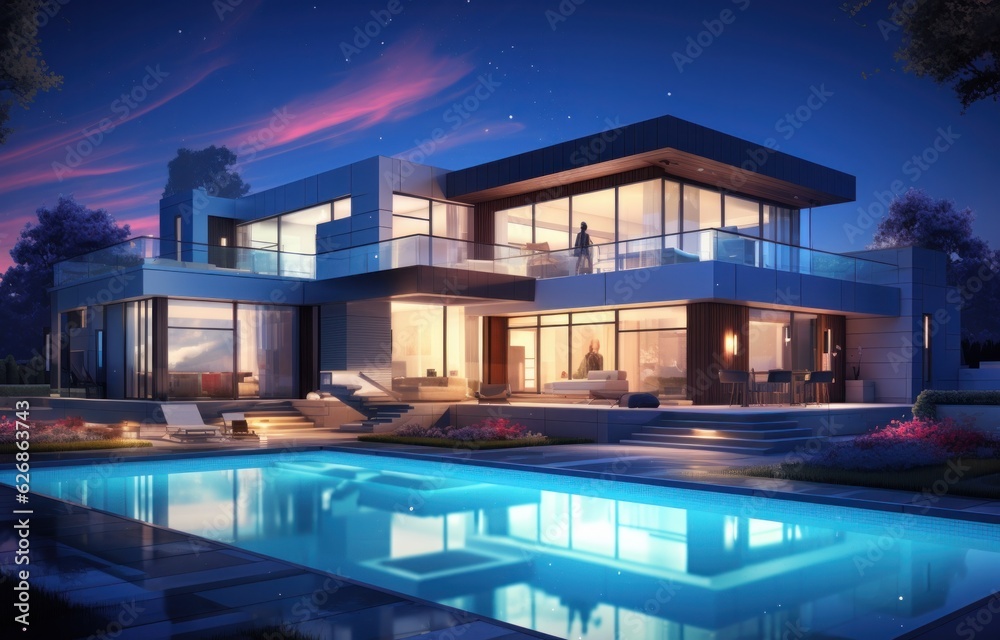 Modern house with pool