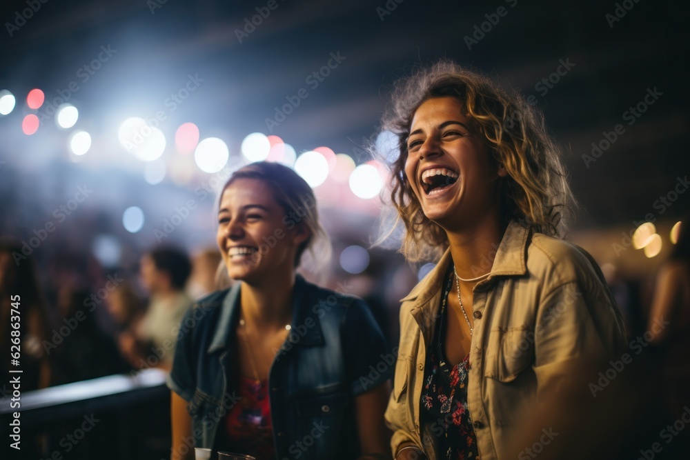 People on concert at a music festival