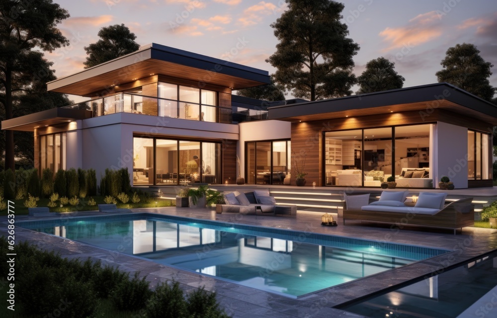 Modern house with pool