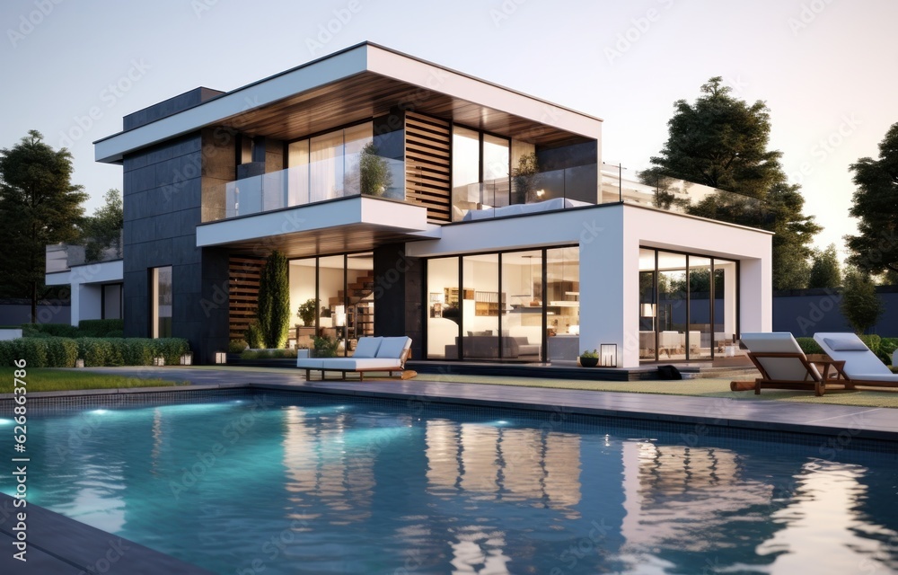 Modern house with pool