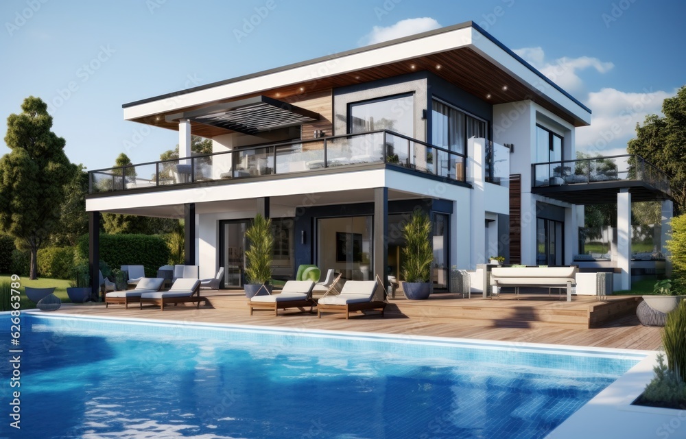 Modern house with pool