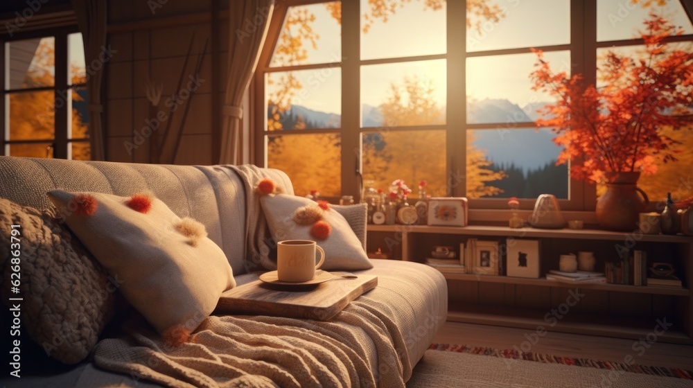 Autumn cozy home background