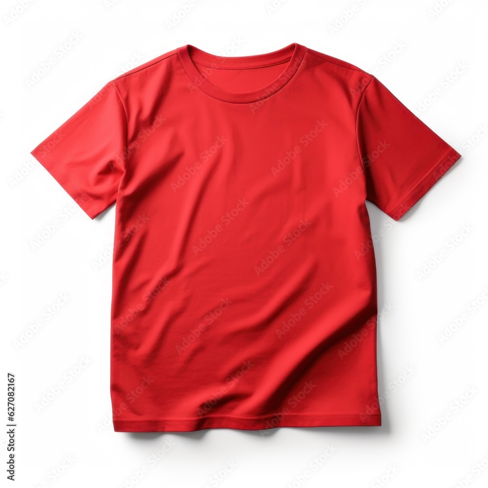 Red T-Shirt Mockup Isolated