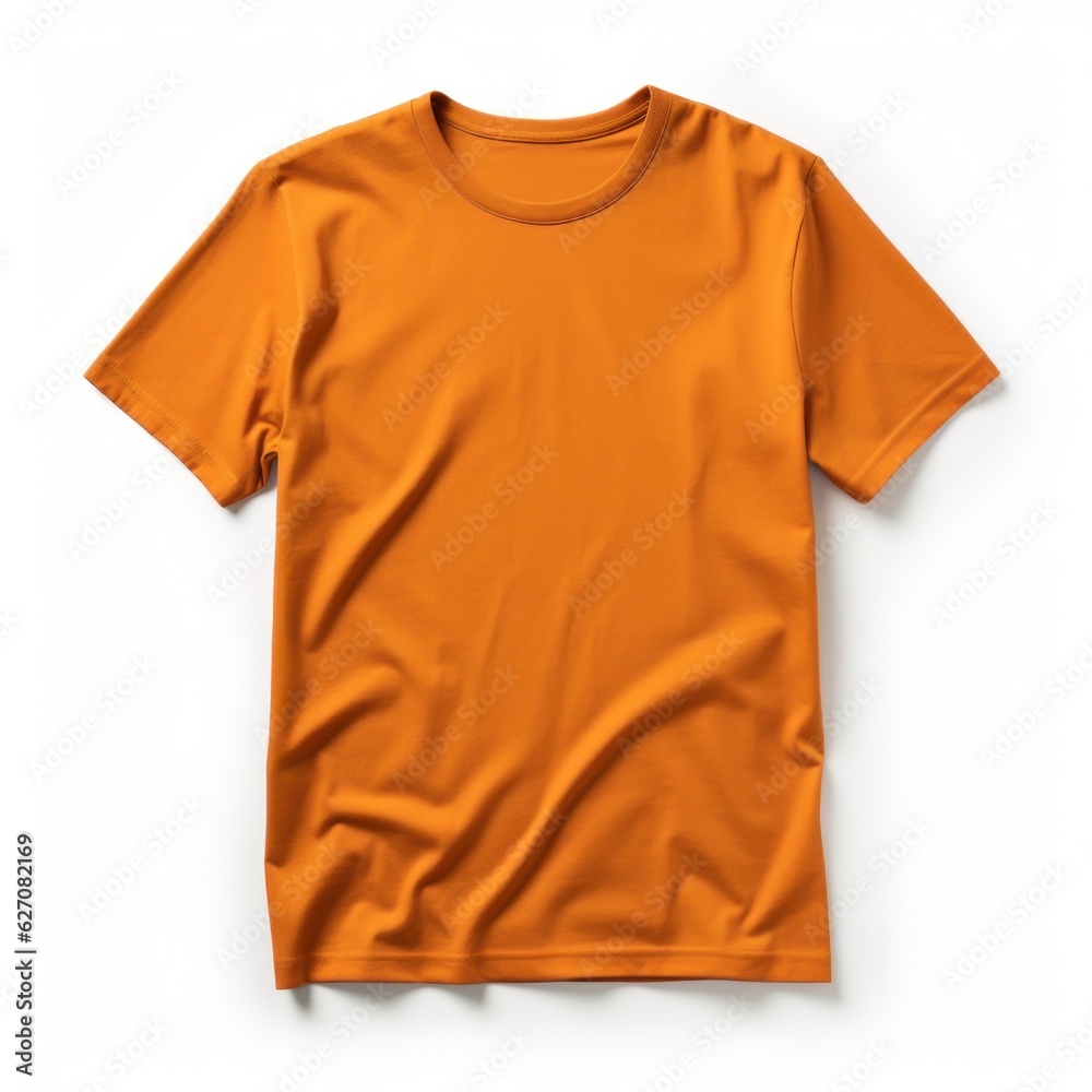 Orange T-Shirt Mockup Isolated