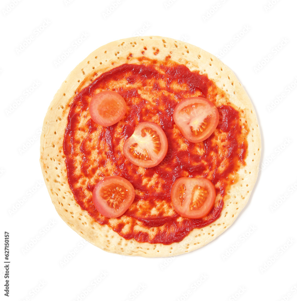 Tasty pizza on white background