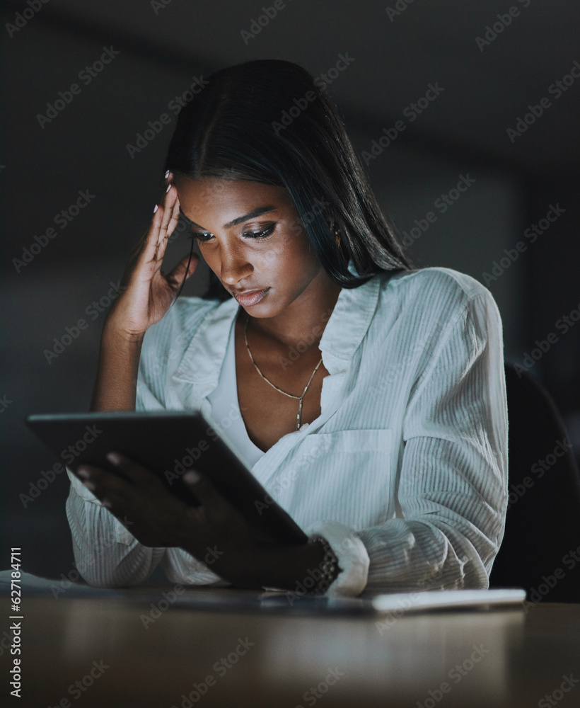 This feels like a dead end. Shot of a young businesswoman looking stressed out while using a digital