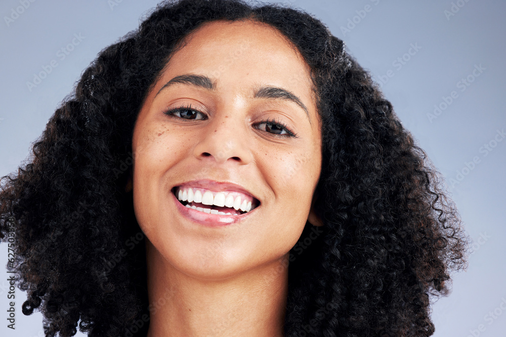 Face, beauty and portrait a happy woman with skin care, dermatology and cosmetics or natural makeup.