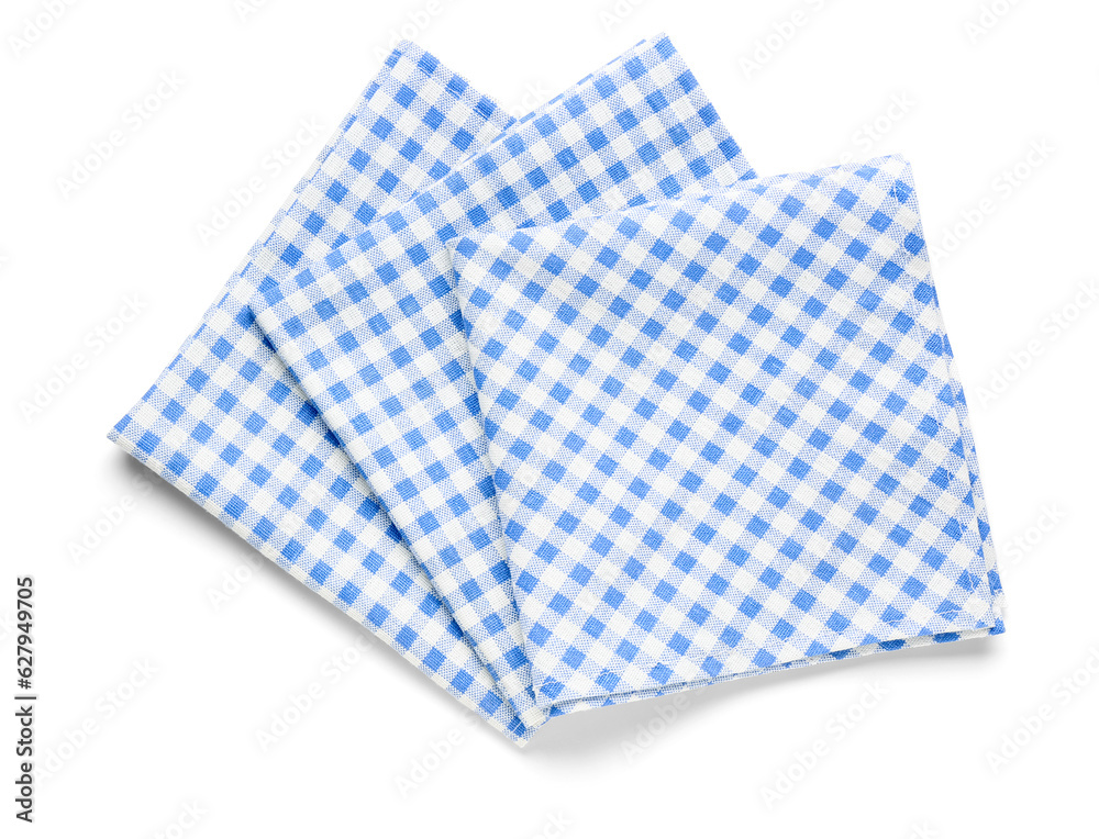 Set of clean napkins isolated on white background