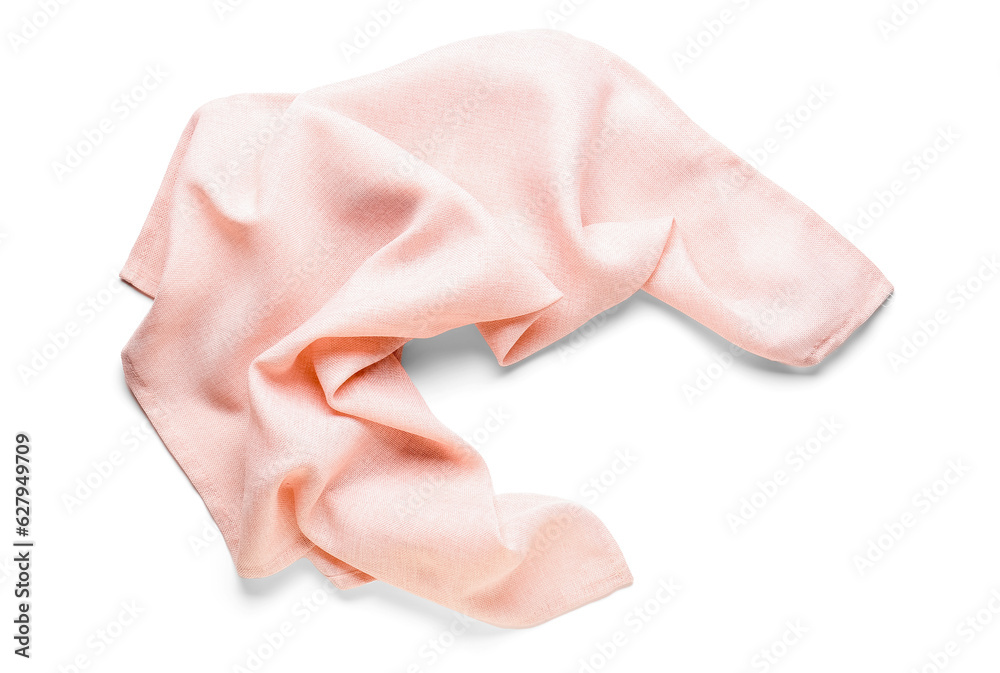 Pink napkin isolated on white background