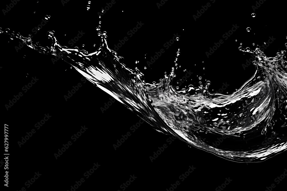 A water splash hitting the black background, in the style of animated gifs