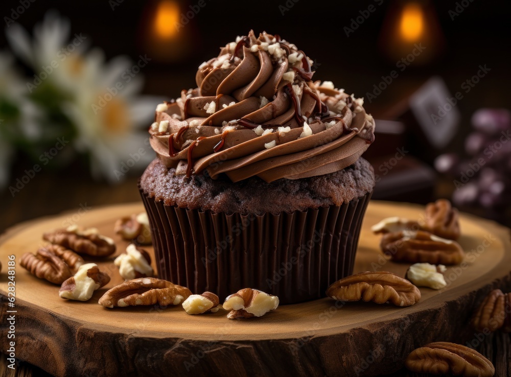 chocolate walnut cupcake