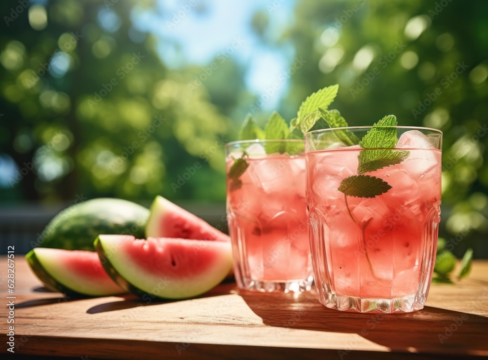 Watermelon juice in glass