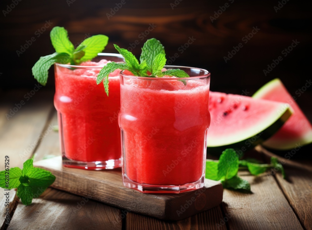 Watermelon juice in glass