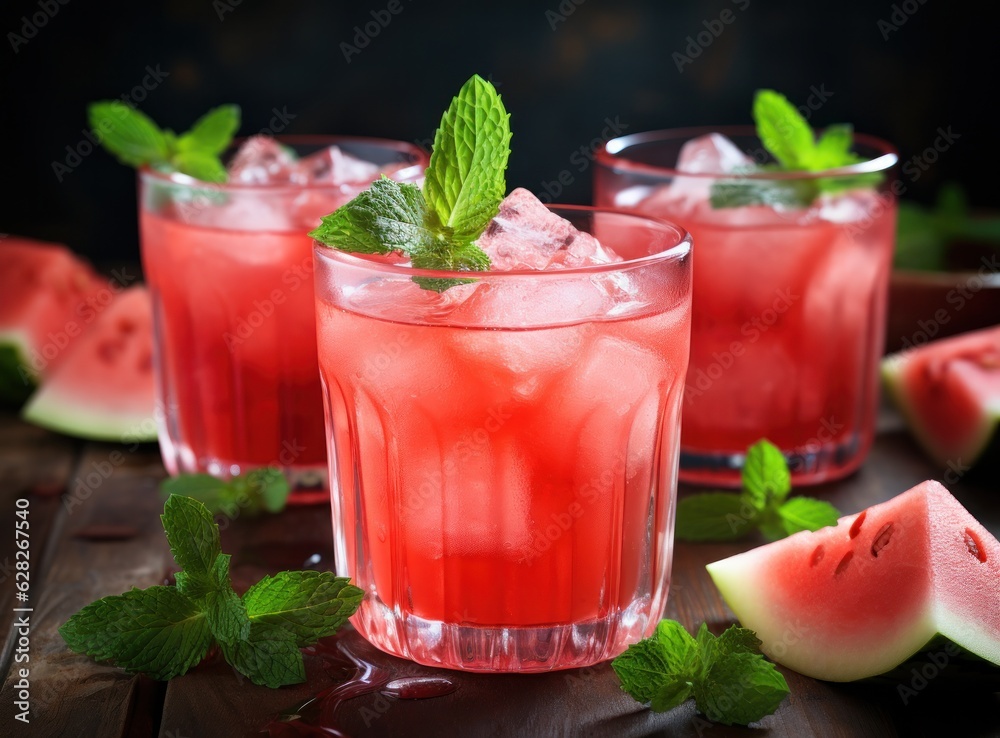 Watermelon juice in glass