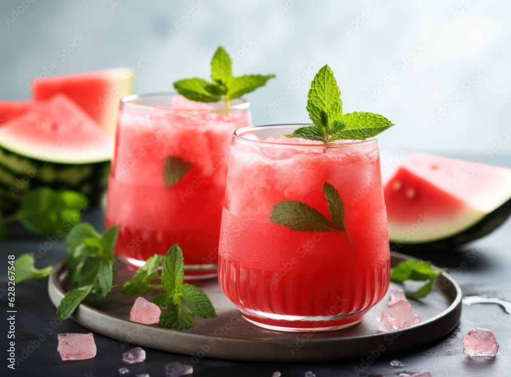 Watermelon juice in glass