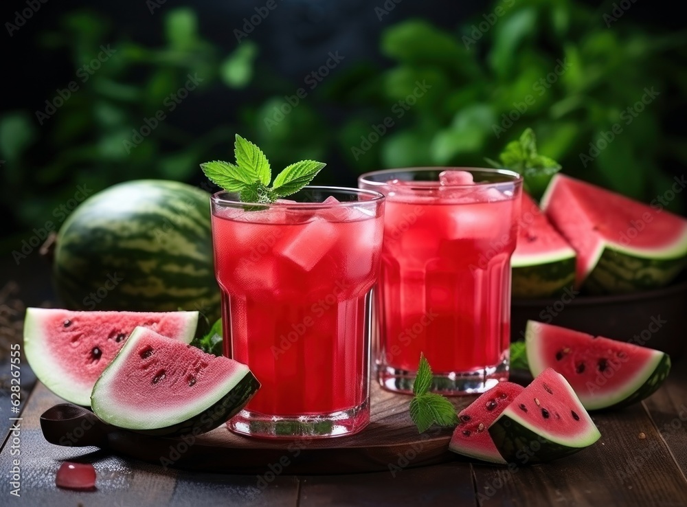 Watermelon juice in glass