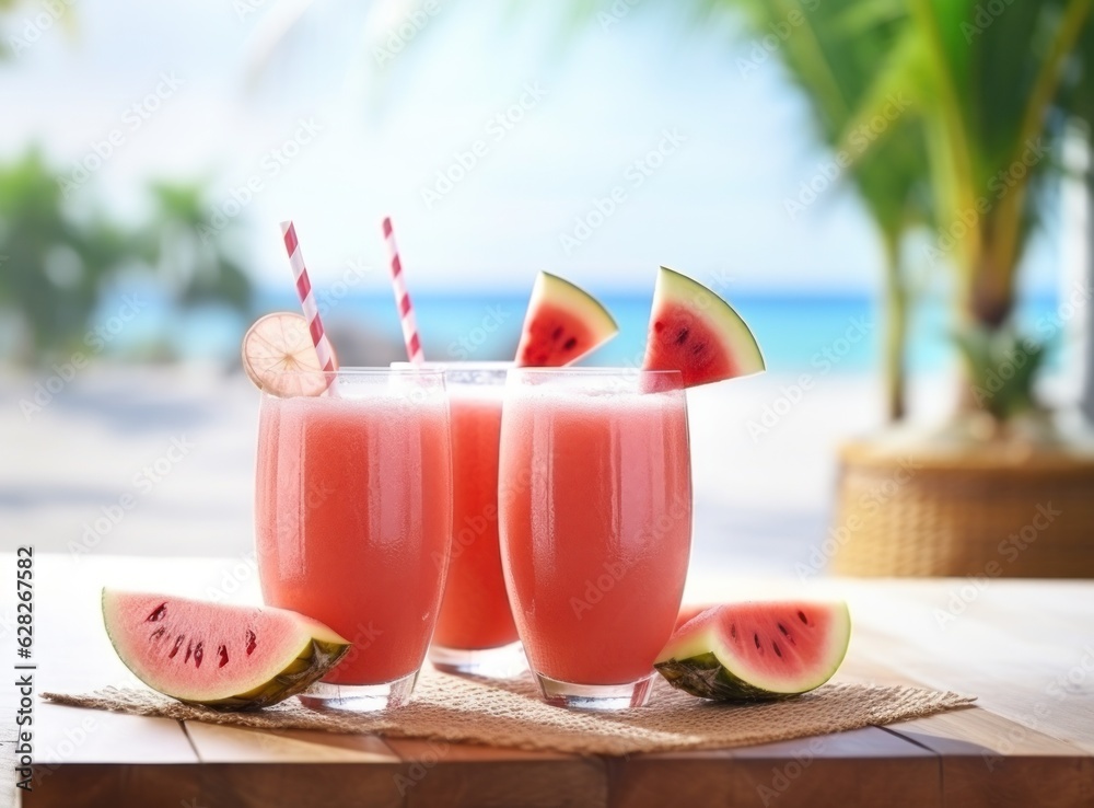 Watermelon juice in glass