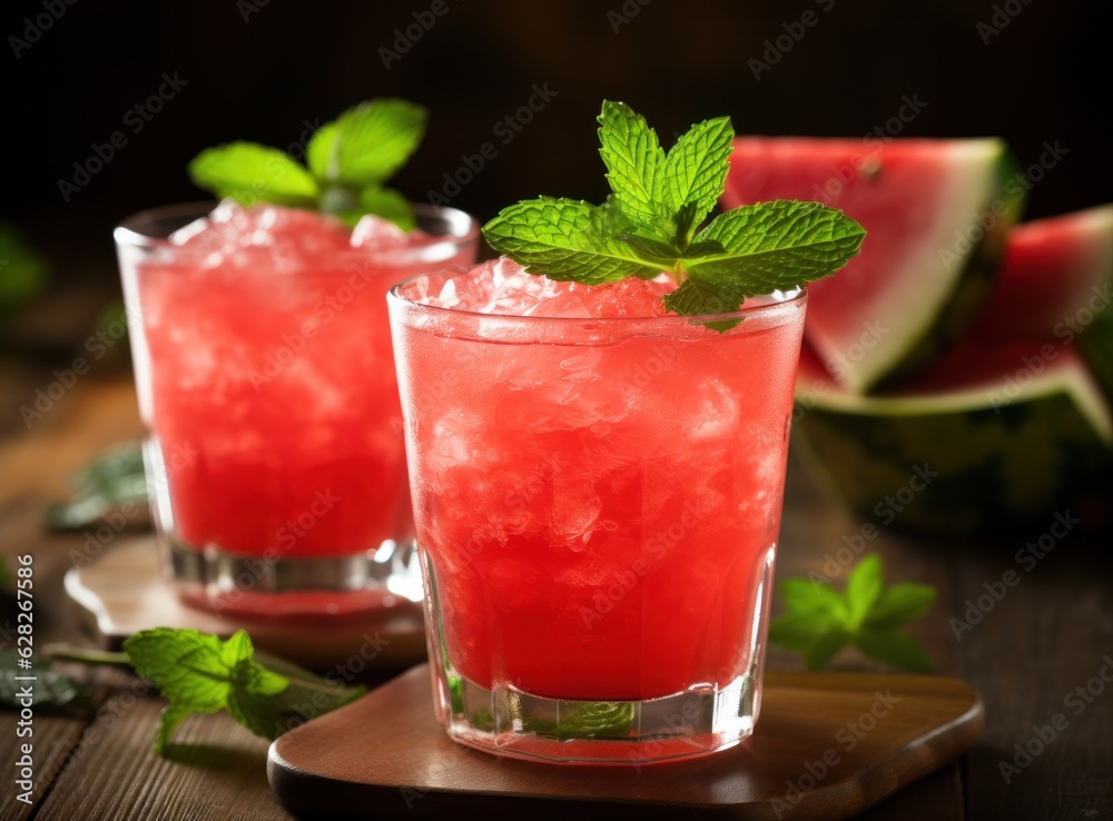 Watermelon juice in glass