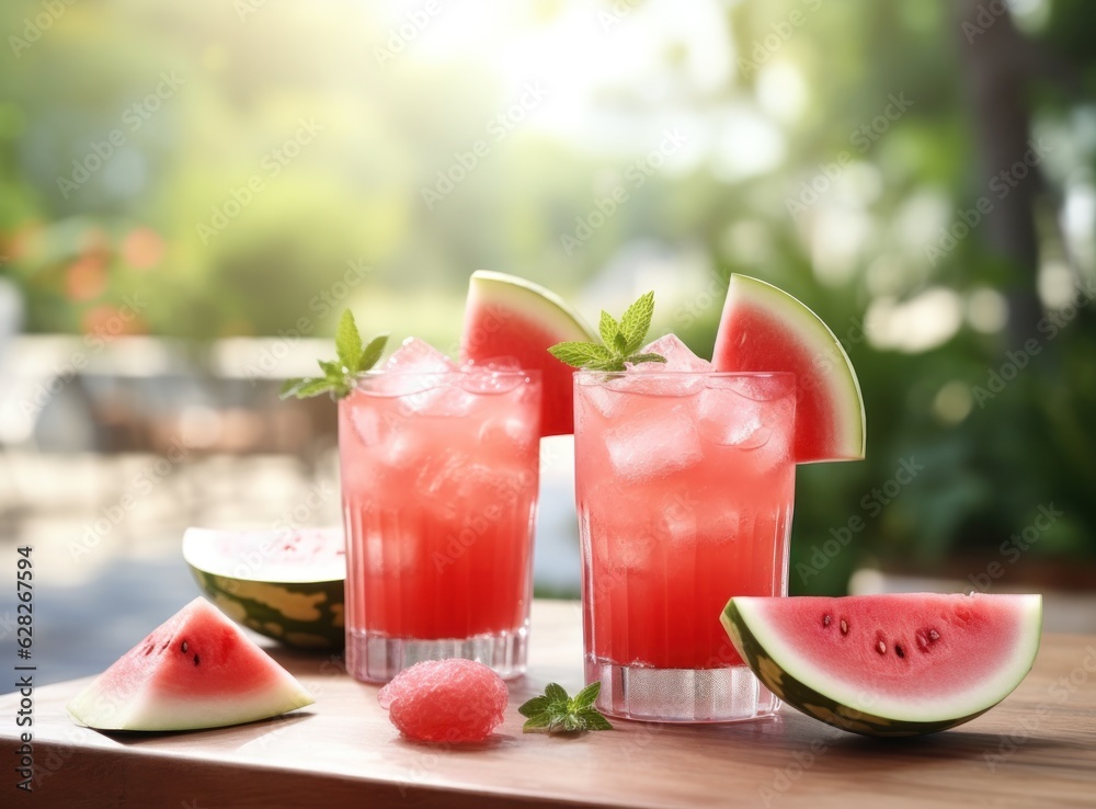 Watermelon juice in glass