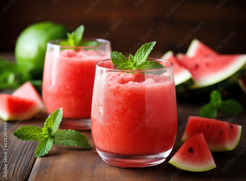 Watermelon juice in glass