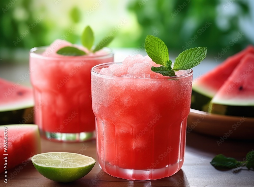 Watermelon juice in glass