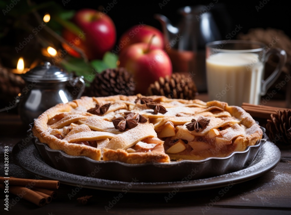 Apple pie rustic background