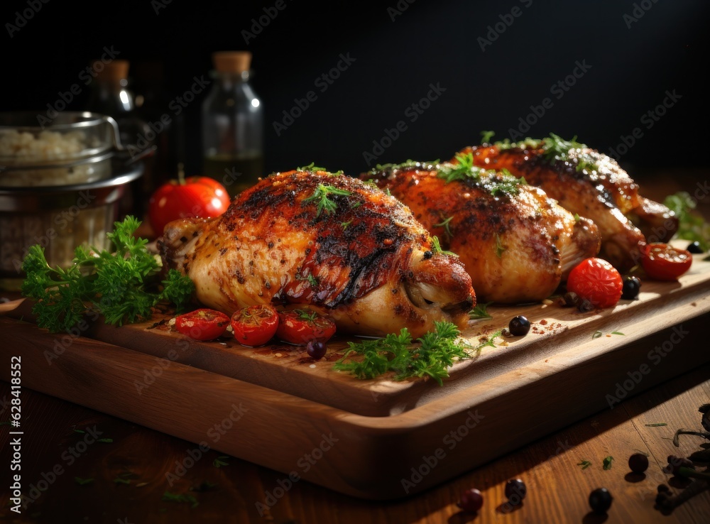 Grilled chicken and vegetables