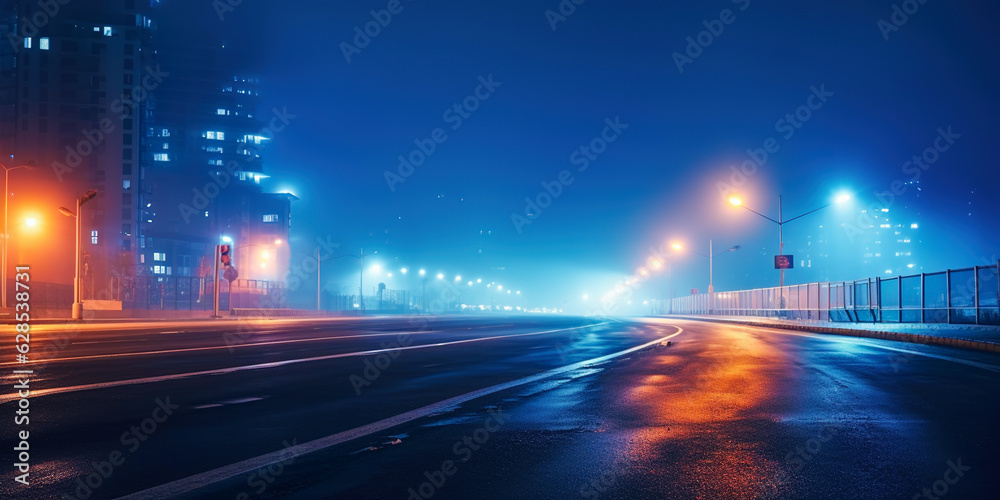 Road at night in the city