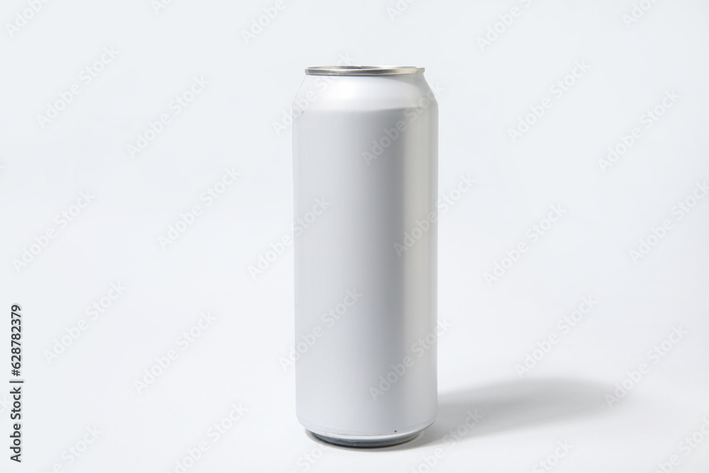 Can of fresh soda on white background