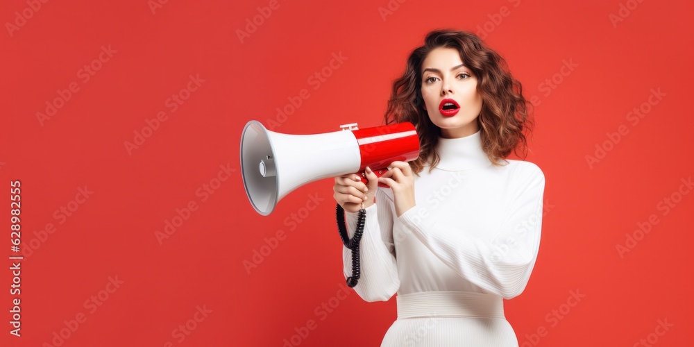 Beautiful woman with megaphone