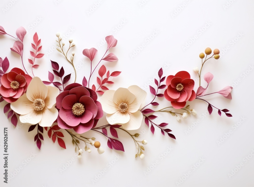 Red and white flowers background