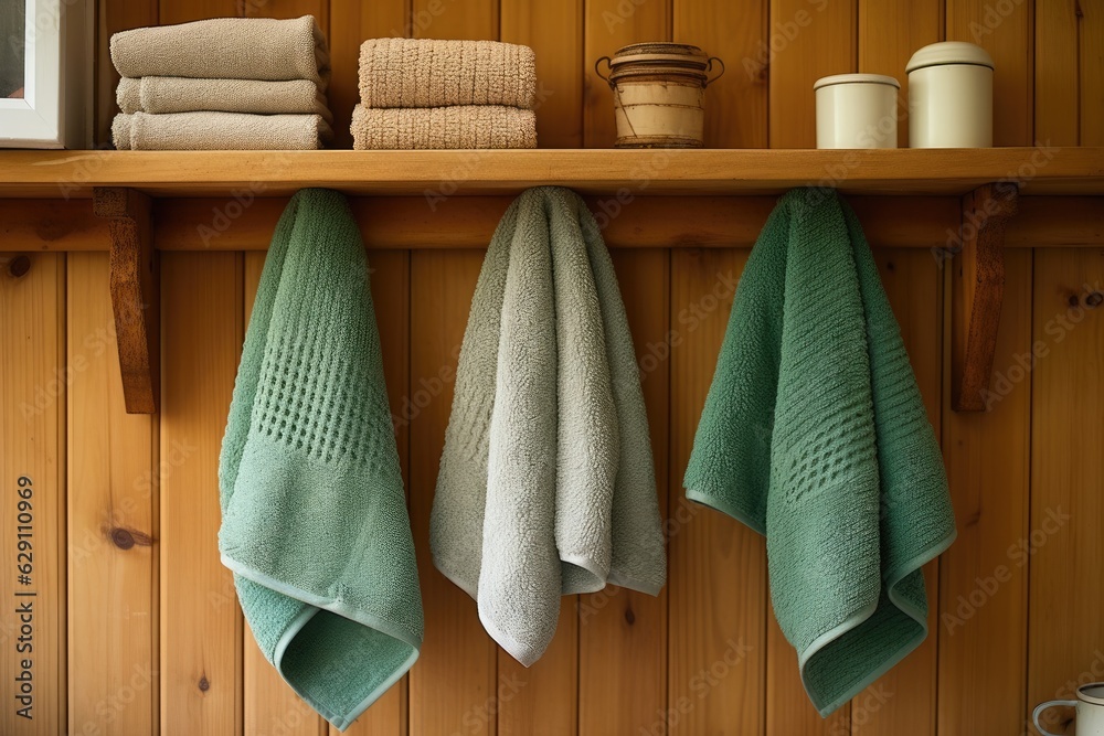 Towels prepared for guest use.