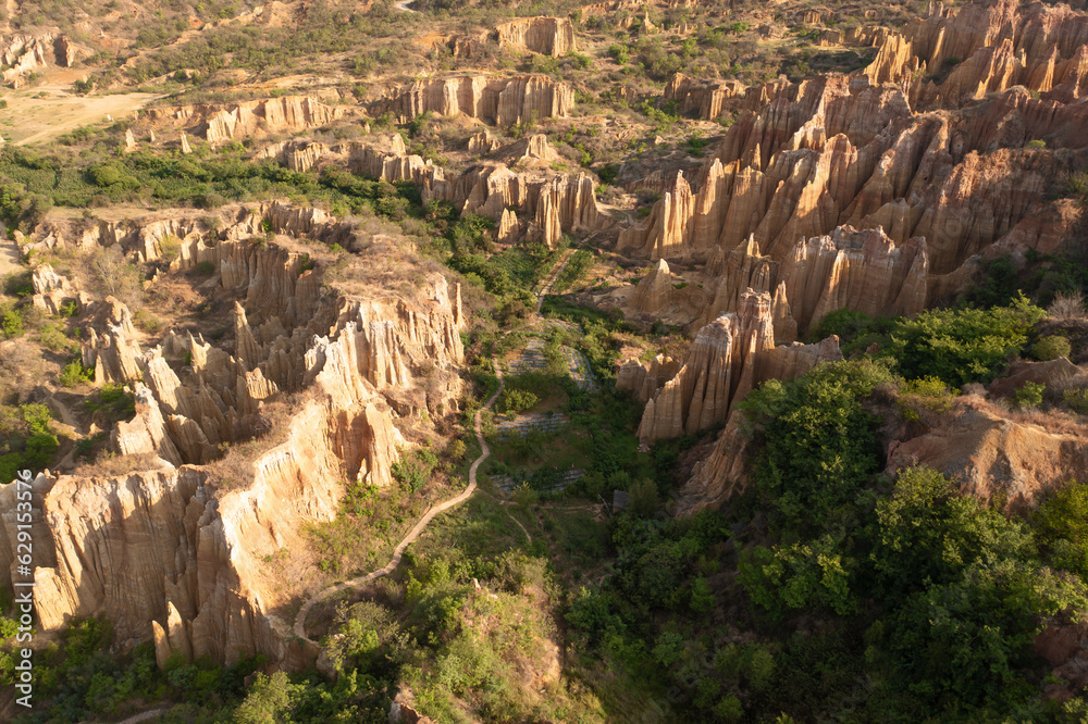 Flowing erosion landform in Yunnan, China.