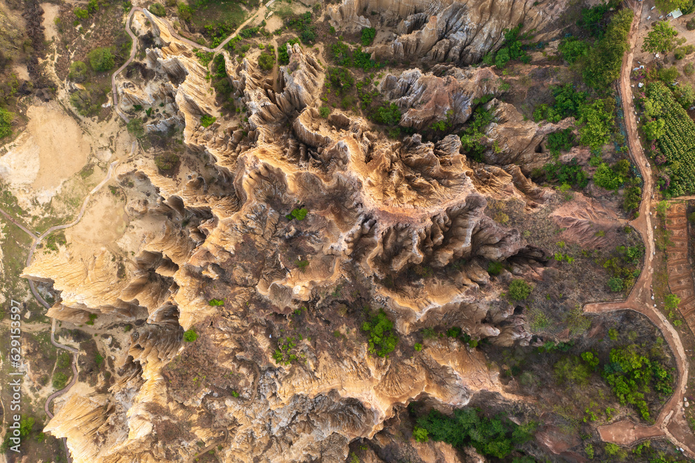 Flowing erosion landform in Yunnan, China.