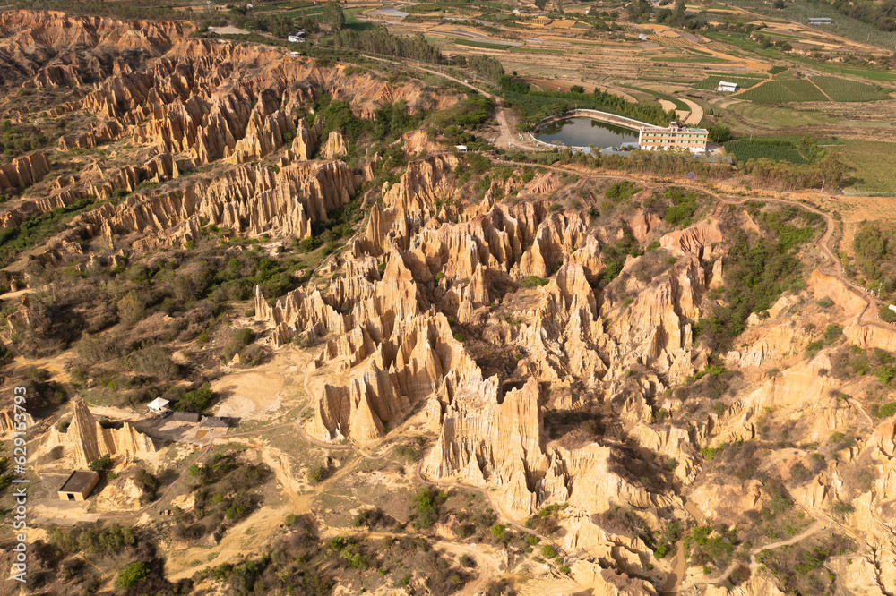 Flowing erosion landform in Yunnan, China.