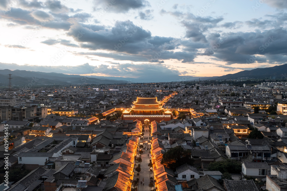 Buildings and landscapes in Weishan, Yunnan, China.