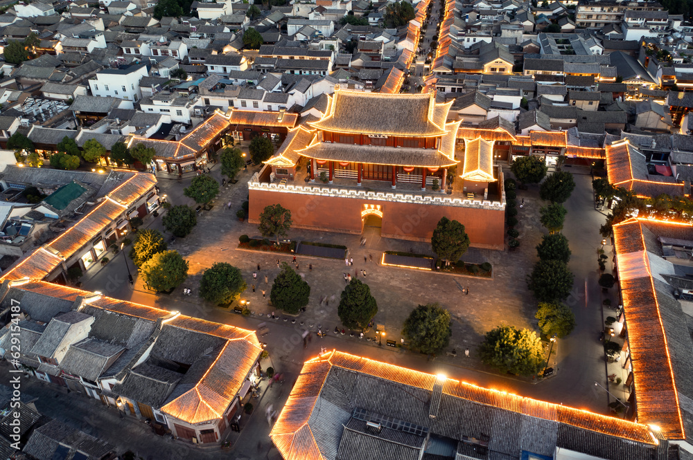 Buildings and landscapes in Weishan, Yunnan, China.