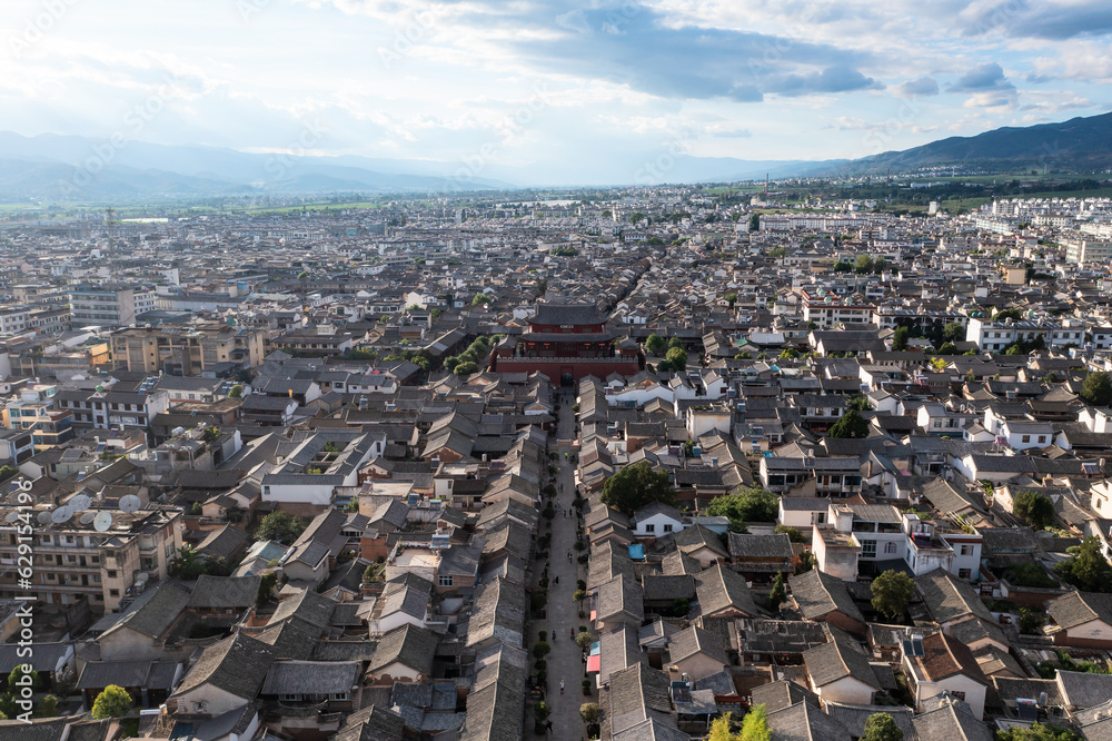 Buildings and landscapes in Weishan, Yunnan, China.