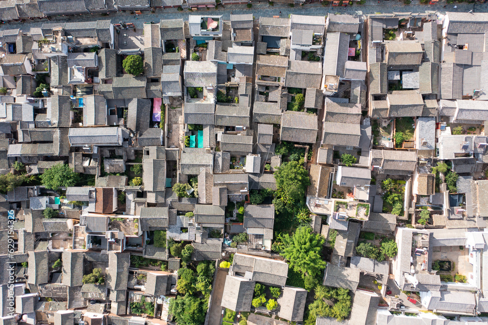 Buildings and landscapes in Weishan, Yunnan, China.