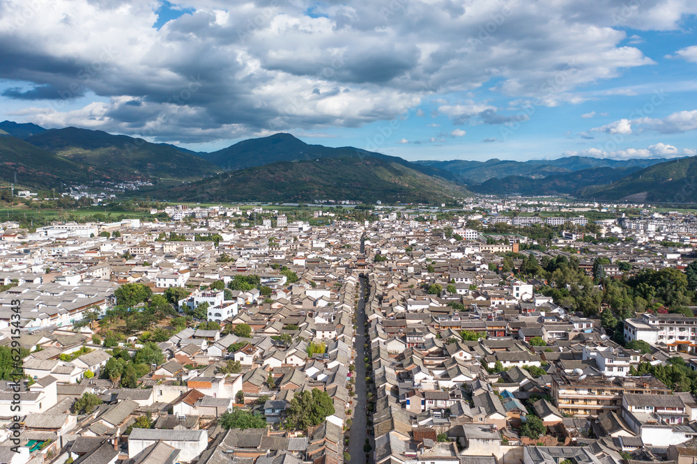 Buildings and landscapes in Weishan, Yunnan, China.