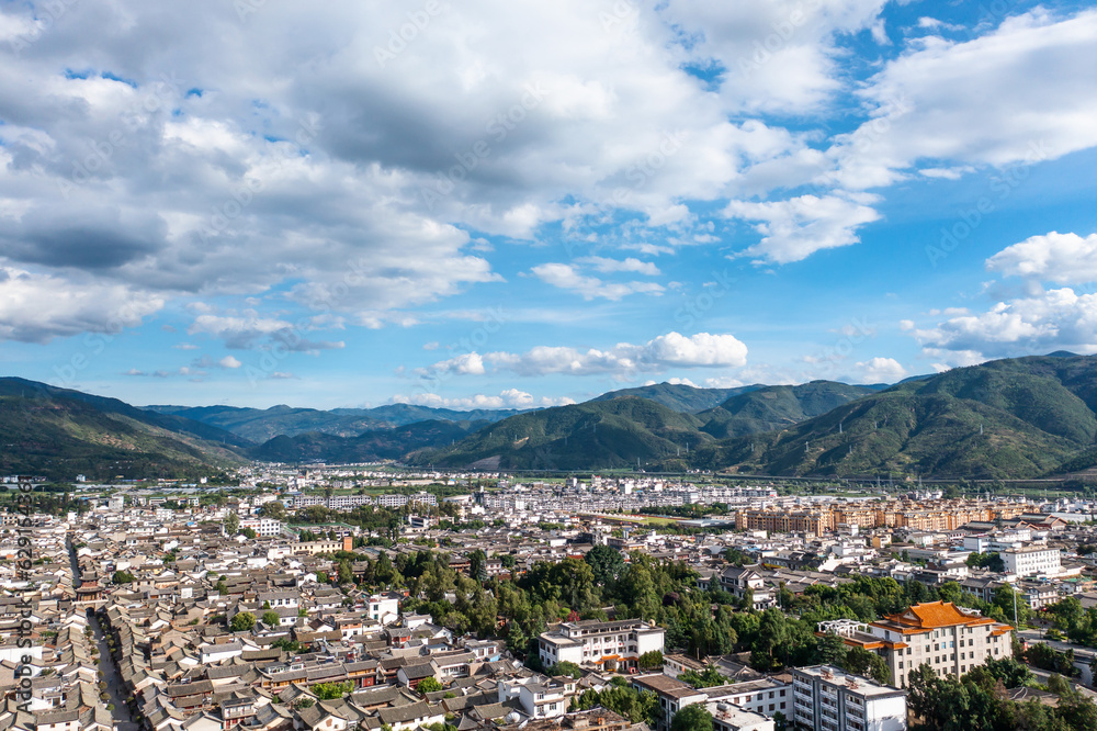 Buildings and landscapes in Weishan, Yunnan, China.