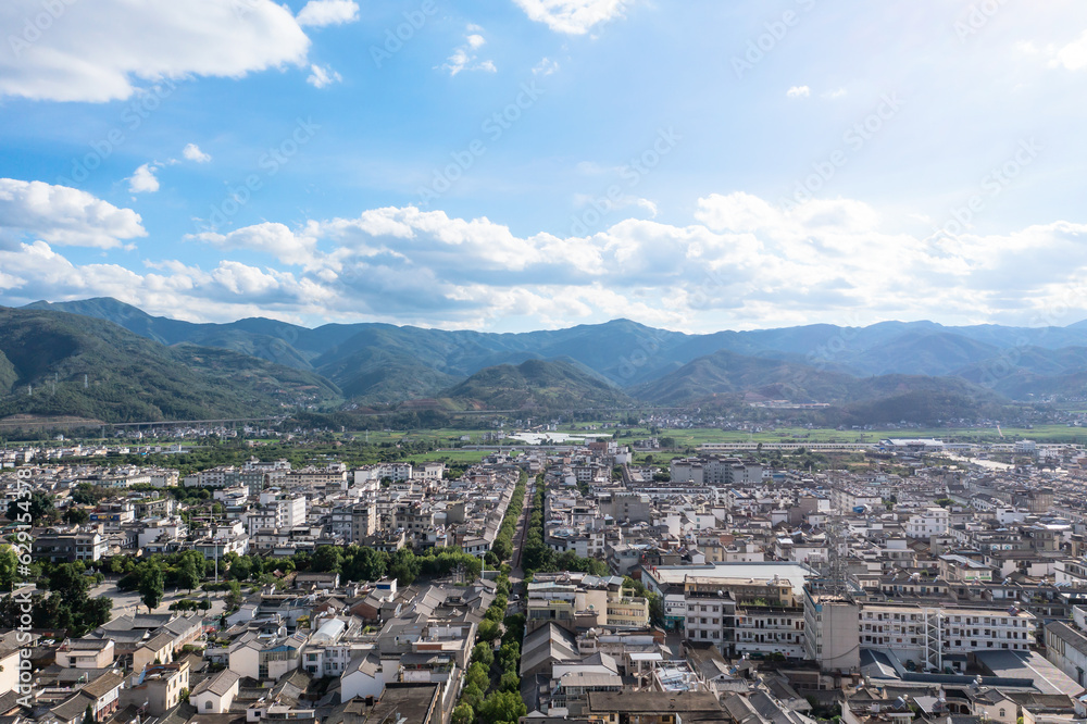 Buildings and landscapes in Weishan, Yunnan, China.